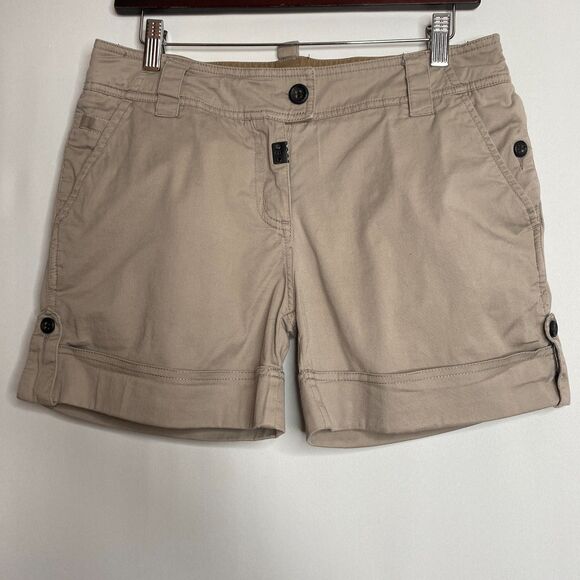 Caterpillar Inc Womankind Shorts Khaki Regular Fit Roll Tab Cuff Size 28 - Picture 1 of 15